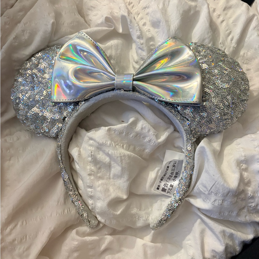 Disneyland Minnie Mouse Silver Iridescent Ears | SOLD